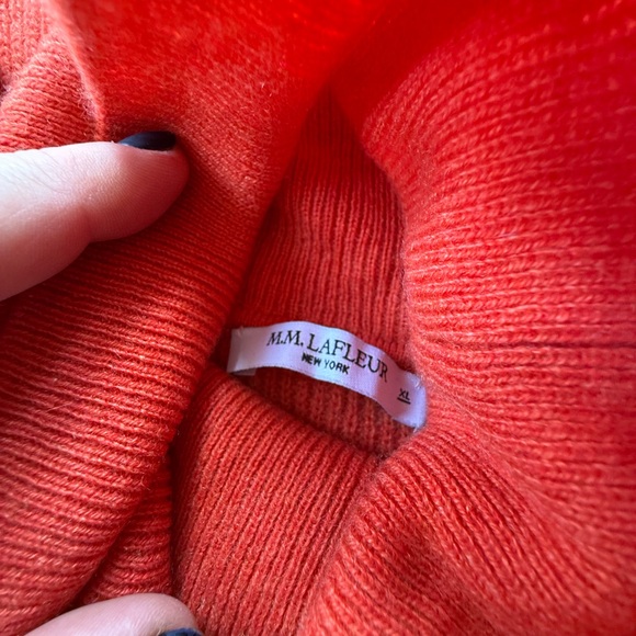 MM LaFleur Women's Arbus Cashmere Turtleneck Sweater, Papaya, Size XL EUC - Picture 2 of 5